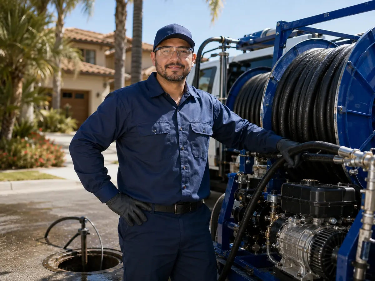 Hydro jet sewer cleaning in Pacoima