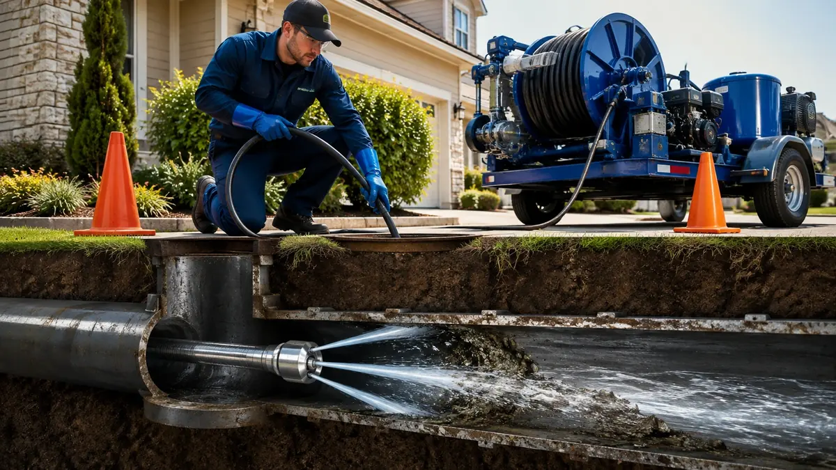 Main Sewer Line Hydro Jet Cleaning in Pacoima