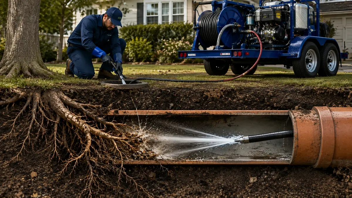 Tree Root Removal with Hydro Jetting in Pacoima